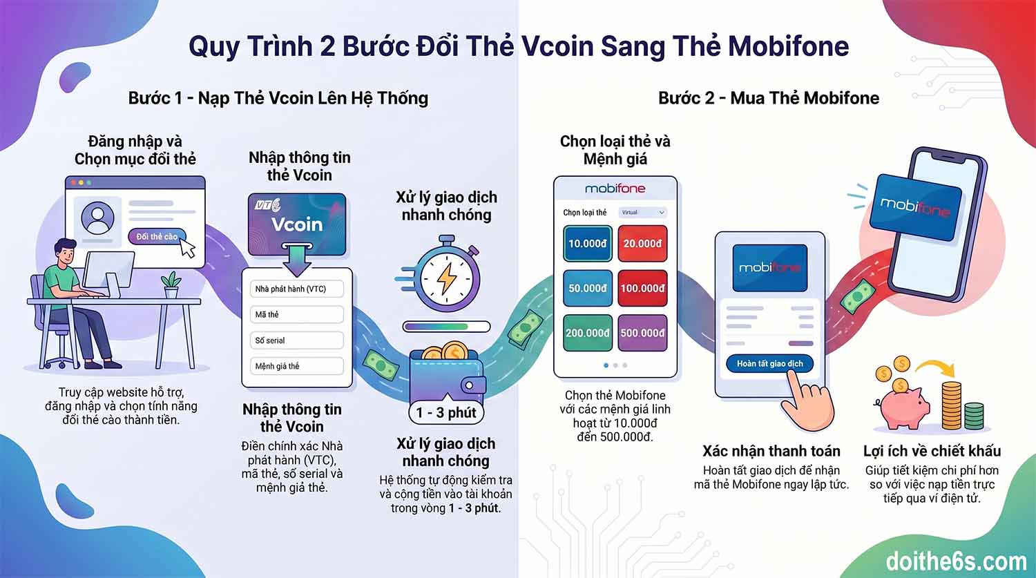 Đổi thẻ Vcoin sang thẻ Mobi miễn phí - Cách làm nhanh, an toàn 2026 - Ảnh 2