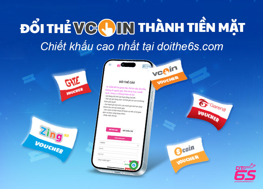 Đổi thẻ vcoin thành tiền mặt chiết khấu cao nhất tại doithe6s.com - Ảnh 3