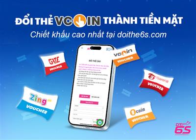 Đổi thẻ vcoin thành tiền mặt chiết khấu cao nhất tại doithe6s.com