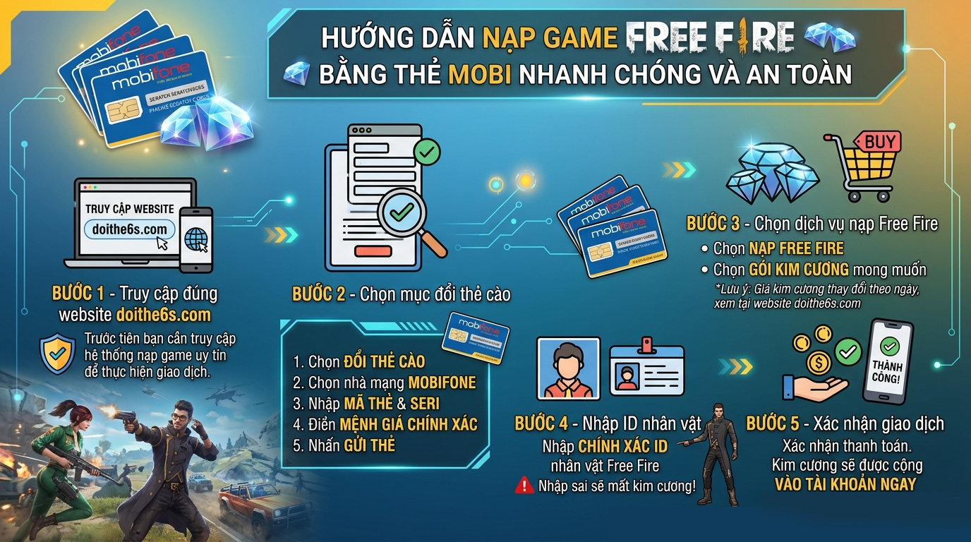 Hướng Dẫn Nạp Game Free Fire Bằng Thẻ Mobi Nhanh Chóng Và An Toàn - Ảnh 2
